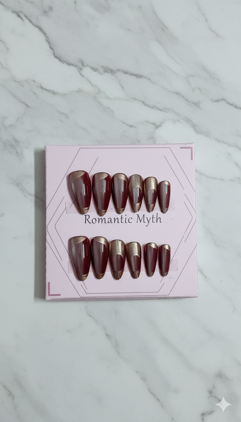 Deep Burgundy Cat EYE Nail