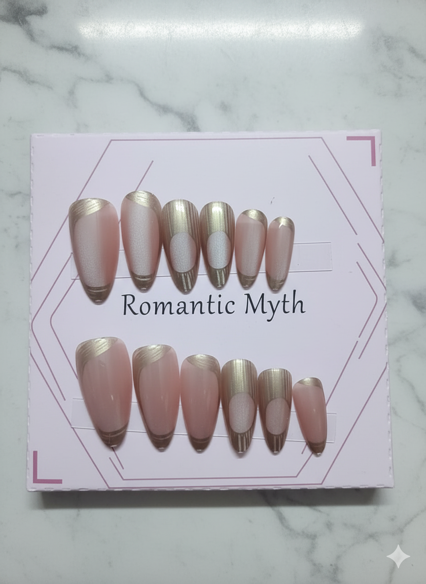 Metallic Peach/Pink CAT EYE NAILS
